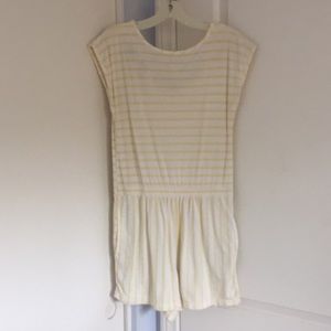 Yellow and white stripe romper
